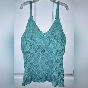 Vintage Sheer Lace Cami w/ built in bra. Size M  EUC